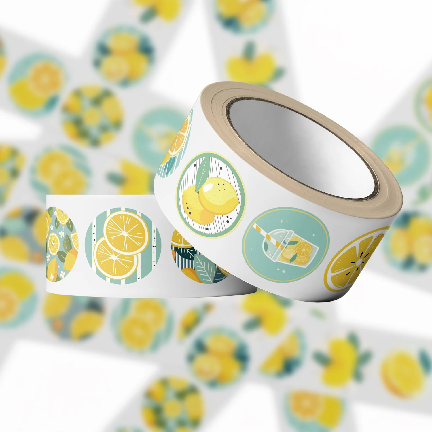 500pcs Business Round Shape Fruit Cute PVC Stickers Roll Lemon Stickers Label Stickers Envelope Gift Water Cup Guitar Skateboard