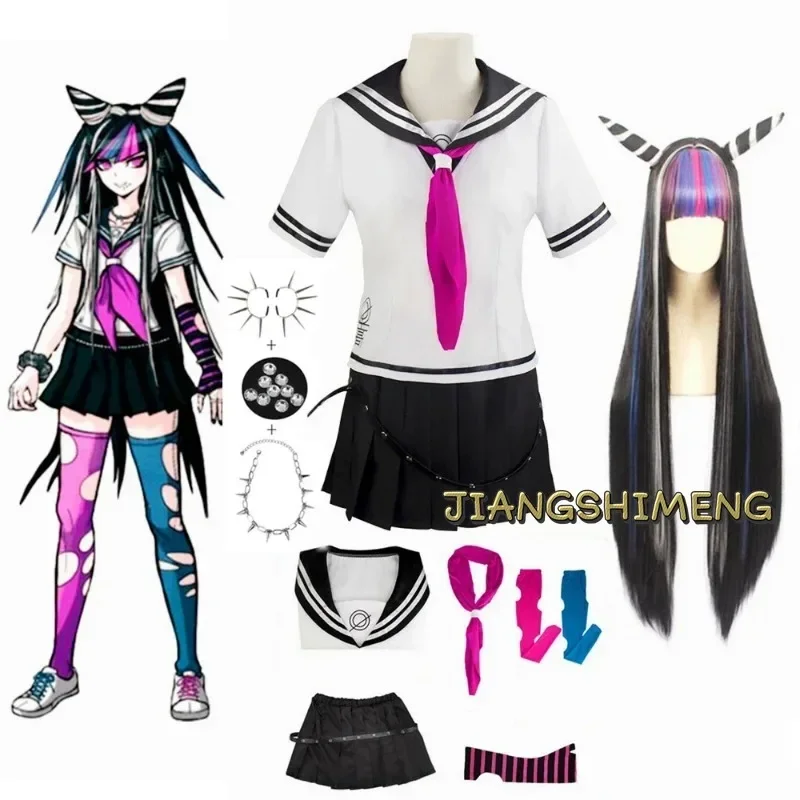 

Anime Danganronpa Cosplay Ibuki Mioda Cosplay Costumes Wig School Girls Uniform Dangan Ronpa Halloween Costumes for Women