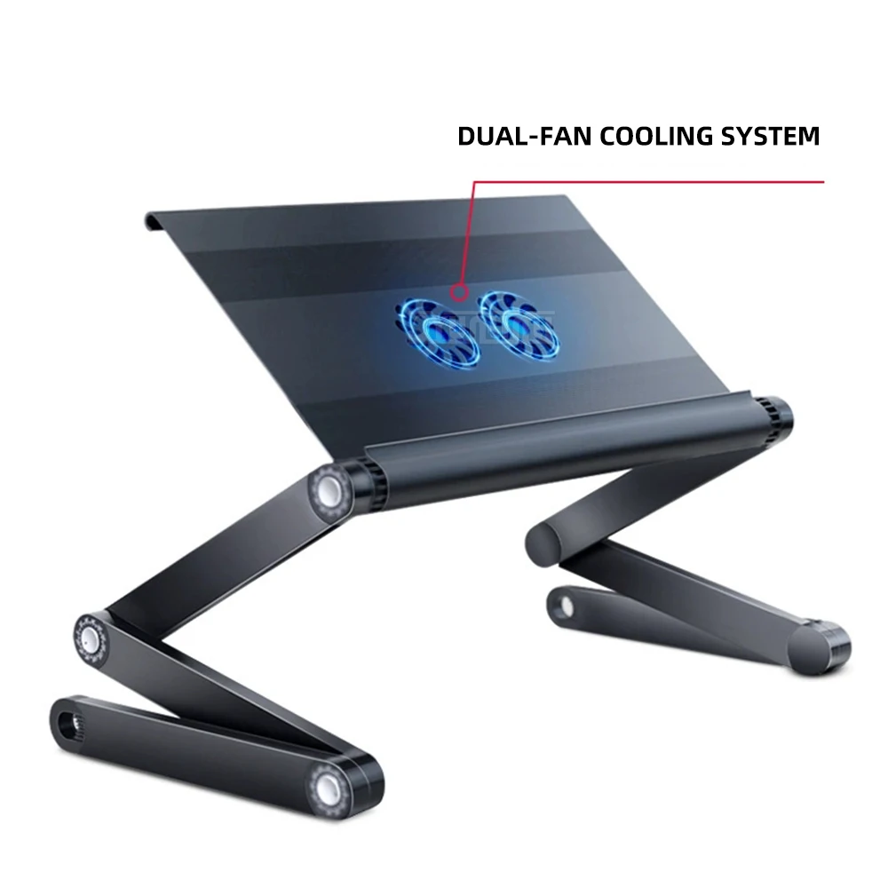 Bed Laptop Desk, Desktop Cooling Notebook Stand, Standing Desk, Foldable Height Adjustable Study Table