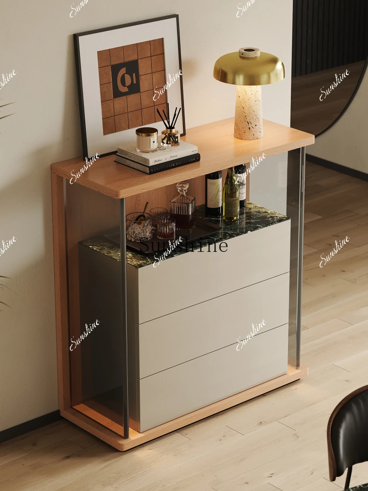 

Modern simple living room wall locker entry porch solid wood wine cabinet FT