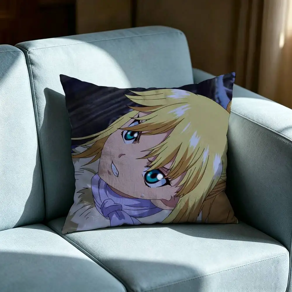 Anime Dr STONE kohaku Double-sided printed pillow cover Solid color minimalist pillowcase, fits all bedroom styles