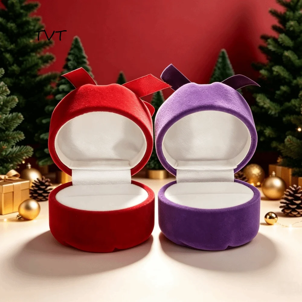 Wedding Christmas Jewelry Box Storage Anti-collision Crown Snowflake Bell Rings Box Mini Portable Flannel Jewelry Organizer