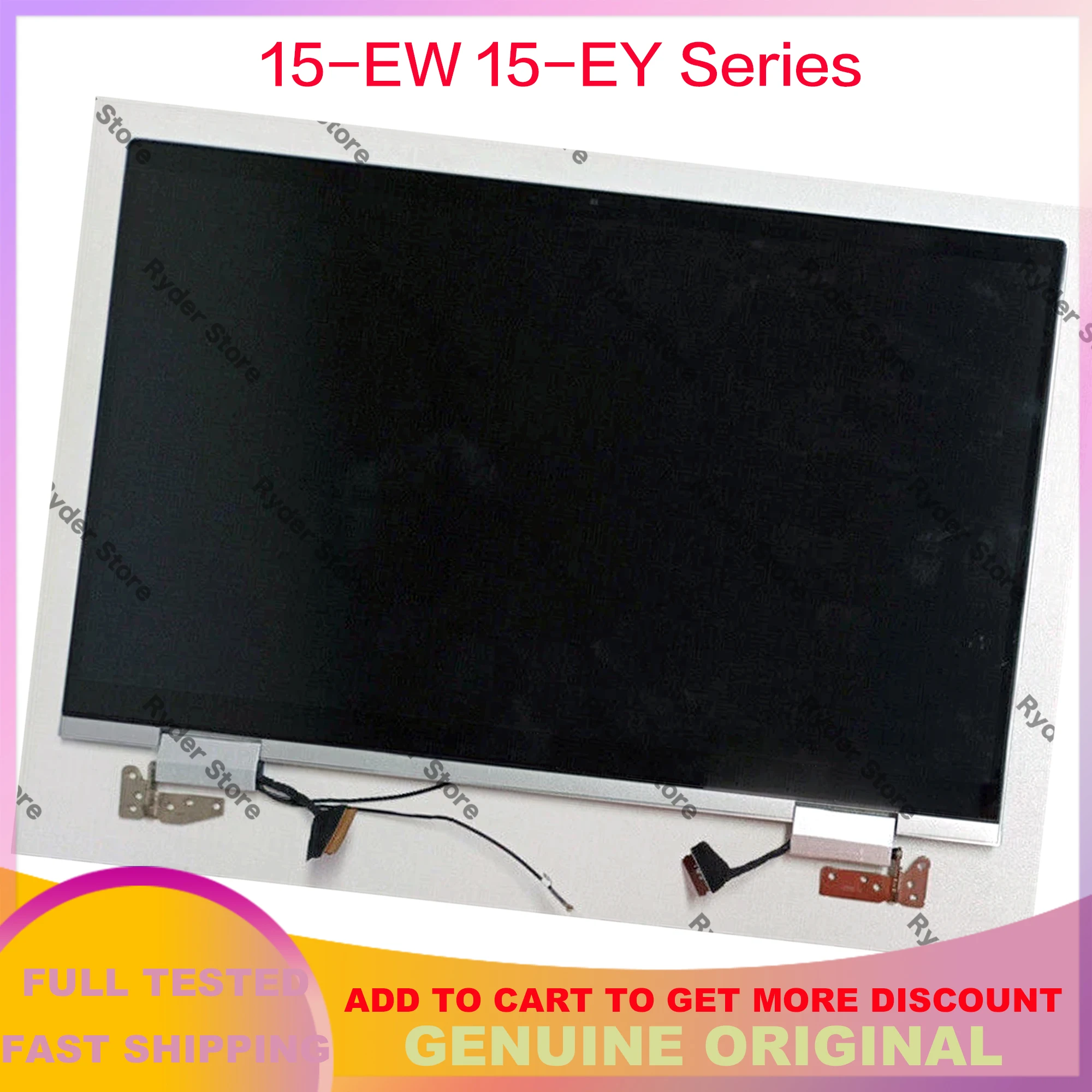 

For HP Envy x360 15-EW 15-EY Series 15.6-Inches Laptop Screen LCD Display Touch Screen Complete Assembly Replacement With Hinges