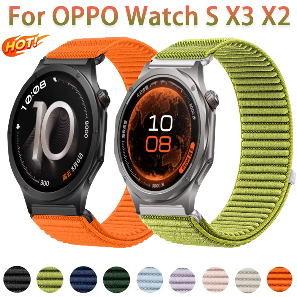 18mm 20mm 22mm Nylon Strap for OPPO Watch S X3 X2 X 4 Pro X2 Mini Sport Bracelet Wristband Oneplus Watch Lite 4 2R 3 43mm Correa