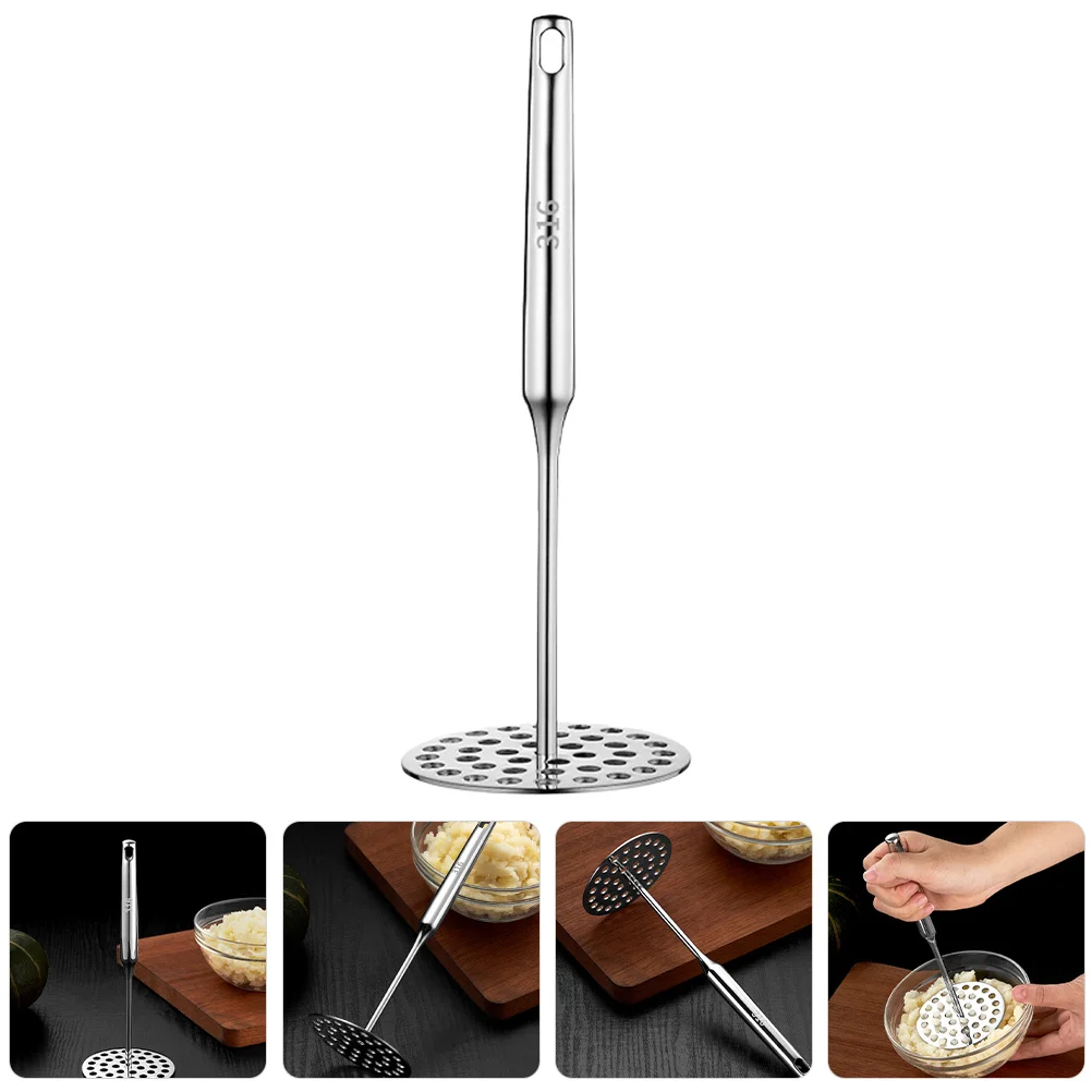 

1pc Stainless Steel Potato Masher Heavy Duty Manual Kitchen Tool For Vegetables Fruit Grinding Portable Vegetable Masher