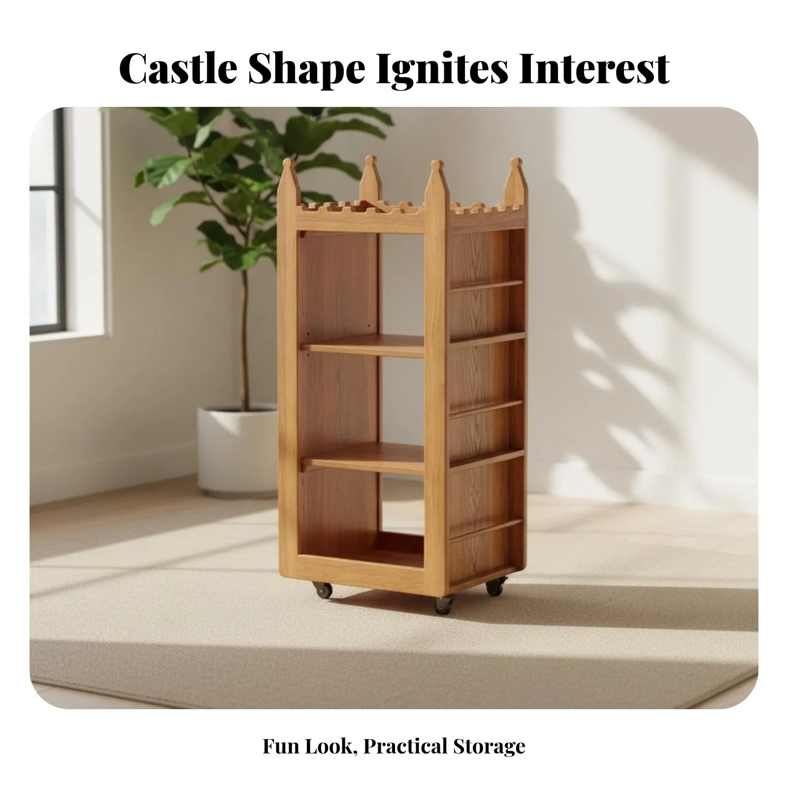Rotating Castle Book Organizer Multi-Functional Storage Kid…