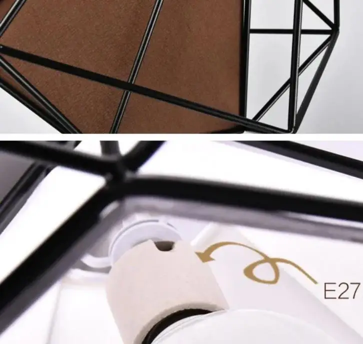 

Modern Industrial Cage Metal Diamond Shade Pendant Light Lamp Bar Vintage LED Filament Bulb Ac90-260v Lighting Fixtures