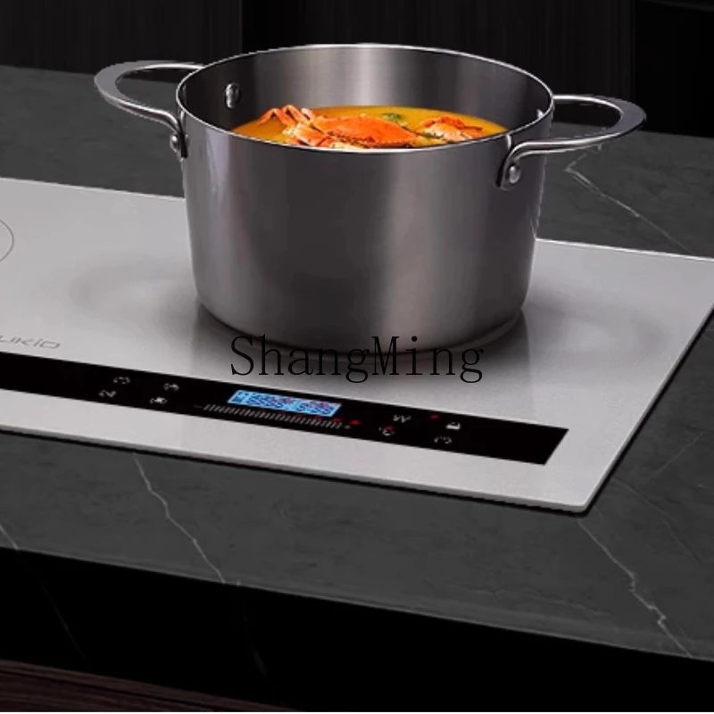 

ZYY white flat induction cooker double stove embedded electric ceramic cooker household