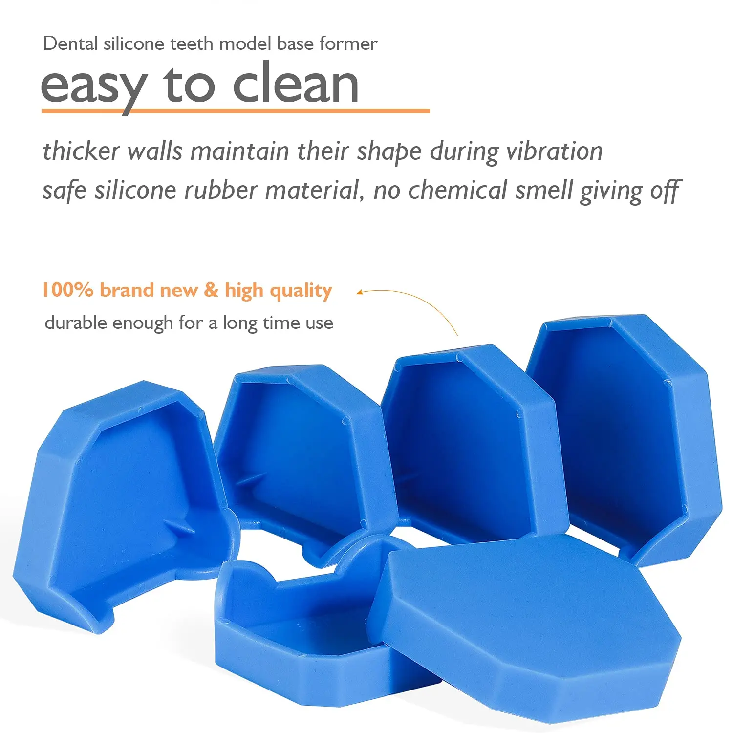 6Pcs-Dental-Model-Base-Mold-Set-Upper-Lower-Dental-Former-Silicone-Cast-Base-Making-Tool-Lab-Supply