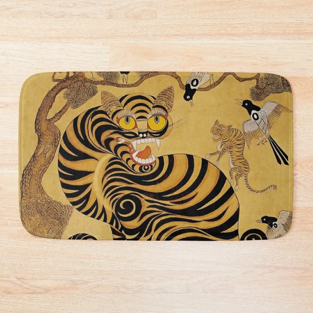 

Traditional Korean Minhwa Tiger Bath Mat Entrance Doormat Living Room Rug Mat