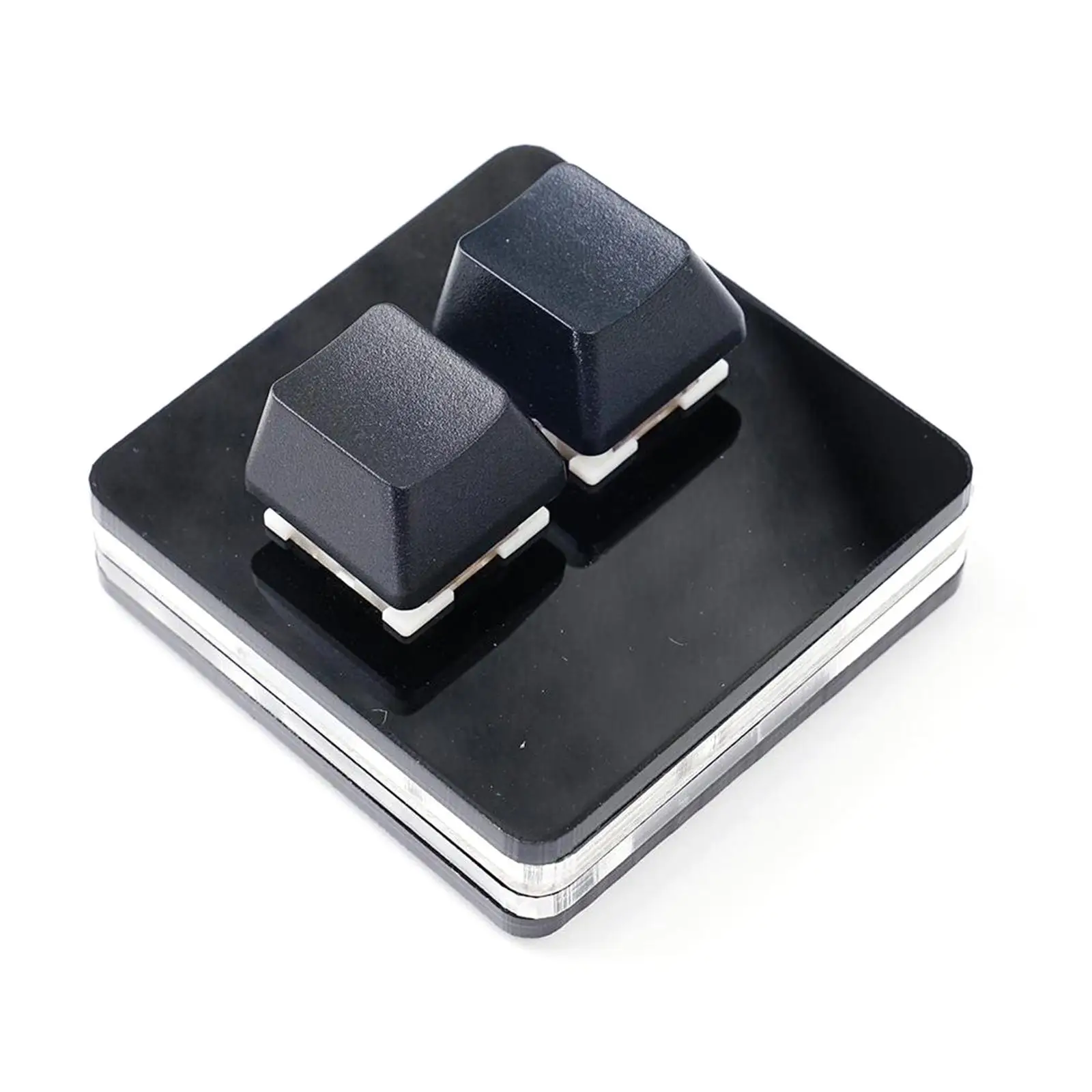 Mini klawiatura RGB USB, czarna, 2 klawisze, czerwone przełączniki, programowalna klawiatura mechaniczna do gier z funkcją kopiowania i wklejania, kompatybilna z OSU.