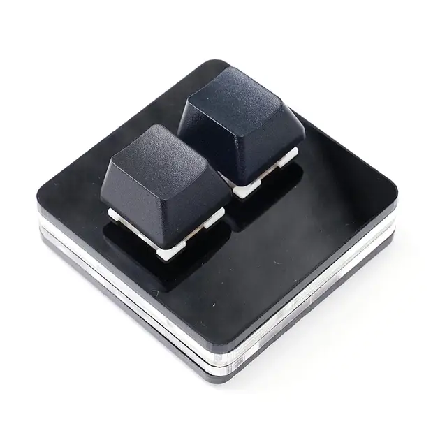 Mini klawiatura RGB USB, czarna, 2 klawisze, czerwone przełączniki, programowalna klawiatura mechaniczna do gier z funkcją kopiowania i wklejania, kompatybilna z OSU.