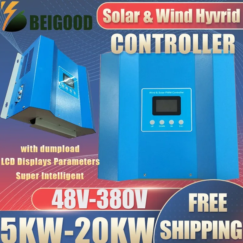 Wind And Solar Hybrid System 10kw 15kw 48V-380V Powerful Wind Solar Hybrid Controller Boost Charge With Dump Load For Home