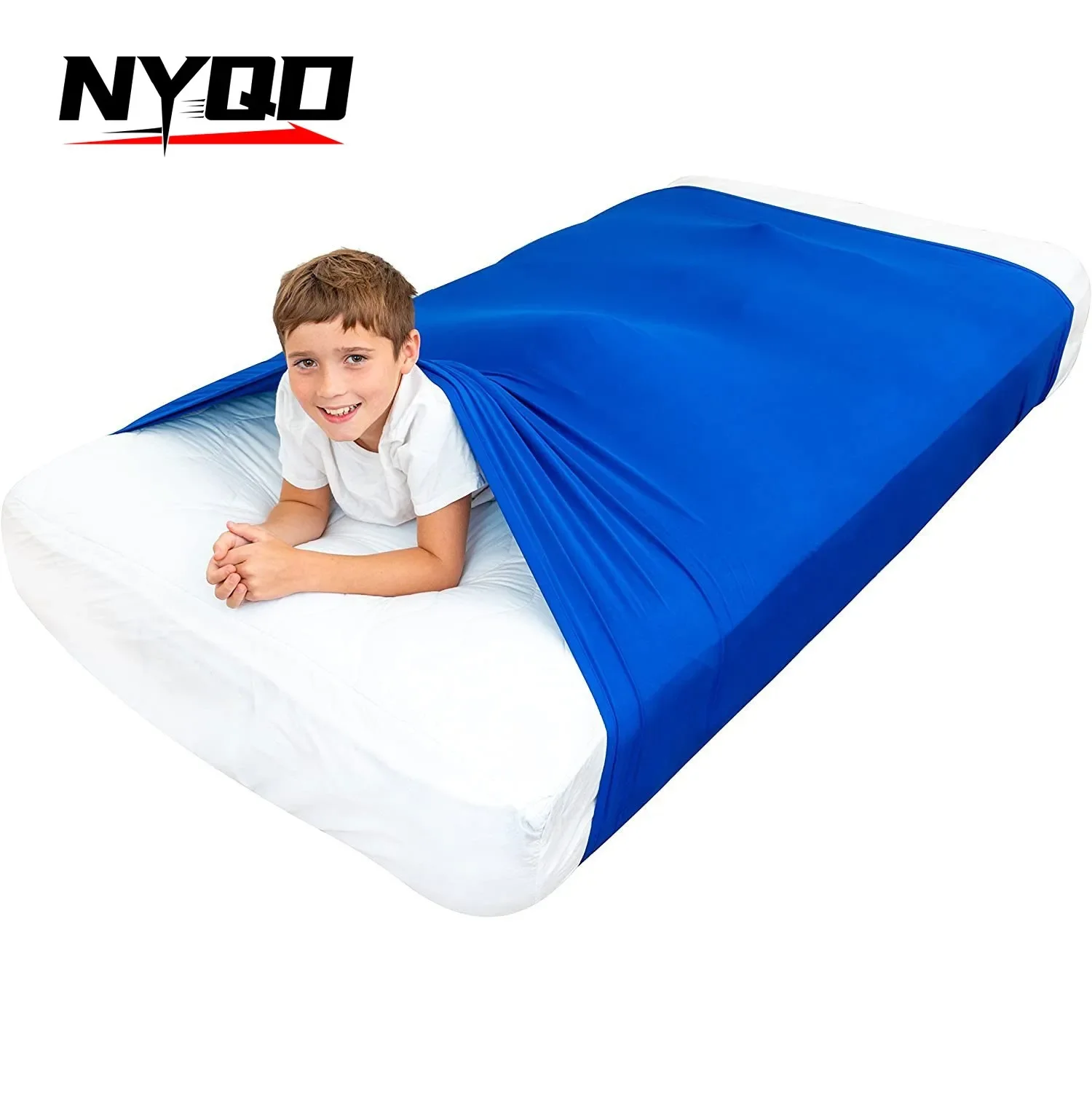 98CM*147CM Kids Sleeping SENSORY BLANKET Children Sensory Compression Sheet Elastic Breathable Pressure Relief Child Bed Cover