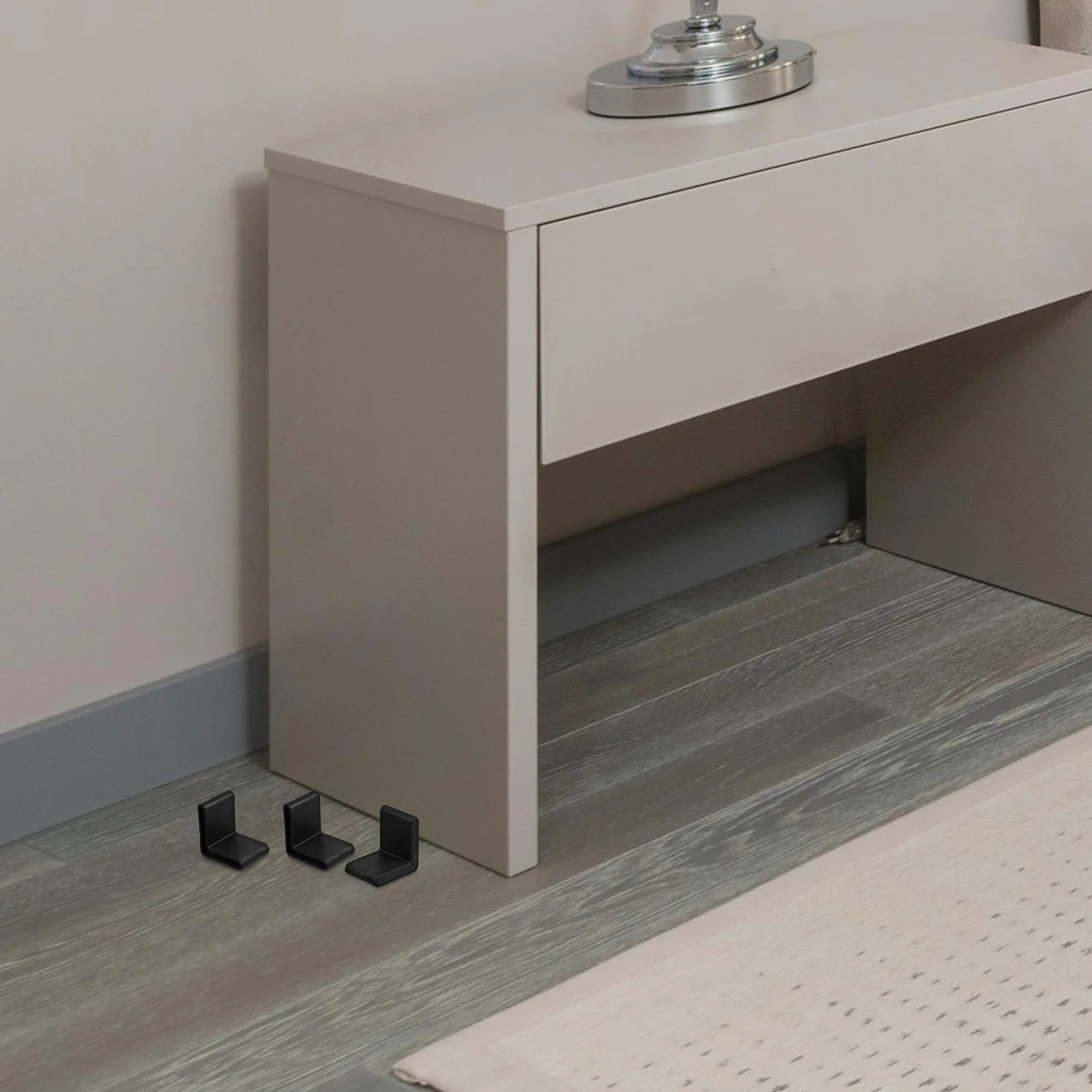 

20Pcs Furniture Angle Pads Black PVC L Shaped End Caps for Shelf Rack Bed Frame Steel Leg Cover Protector Iron Foot Pads