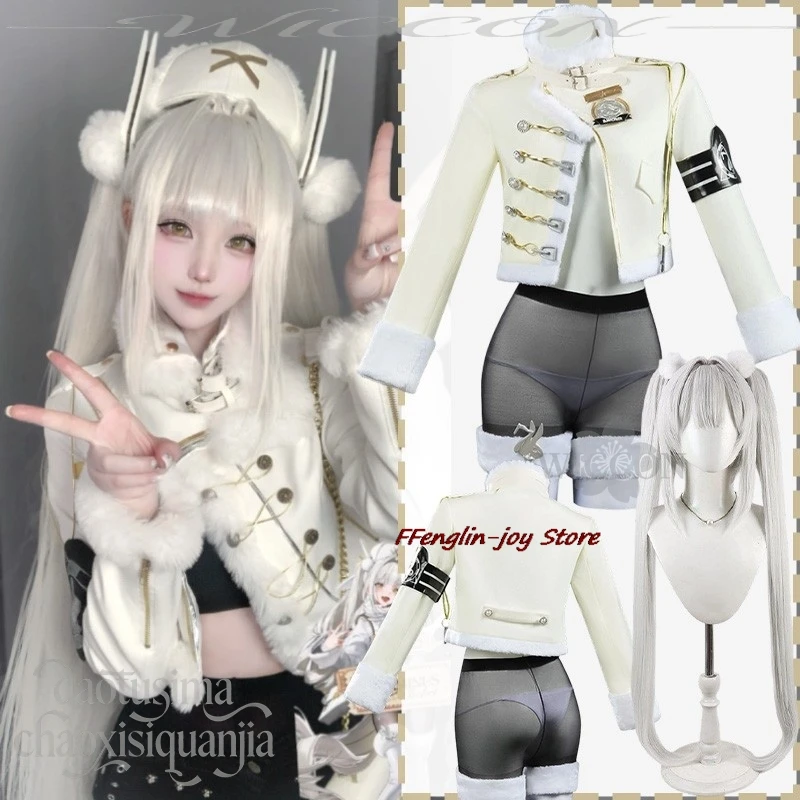 

Carnival disfraz Blanc Fortune Express Anime Costumes Cosplay Goddesss Game Victoryyy Fashionable Fur Collar Short adulto mujer