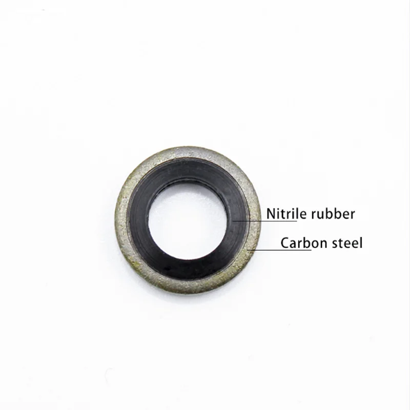 Combined Gasket Skeleton Oil Seal Carbon Steel Nitrile JB982-77 Metal Rubber 3-65mm Oil Drain Plug Gasket M6/M8/M10/M20-M65