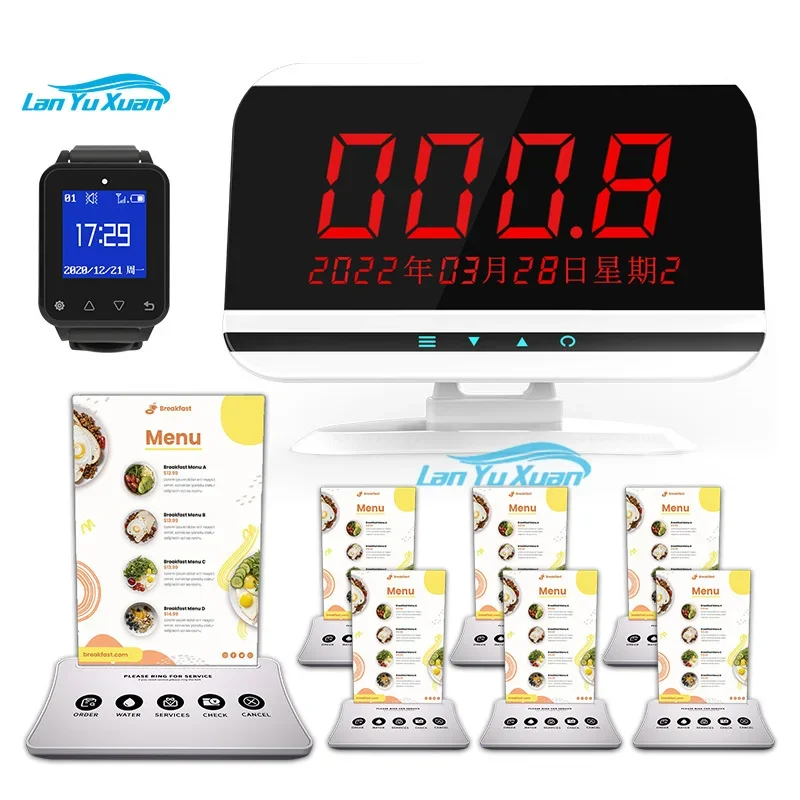 Wireless Calling Pager System Guest Table Call Button Paging Waiter Pager Receiver Beeper Service Calling System for Restaurant
