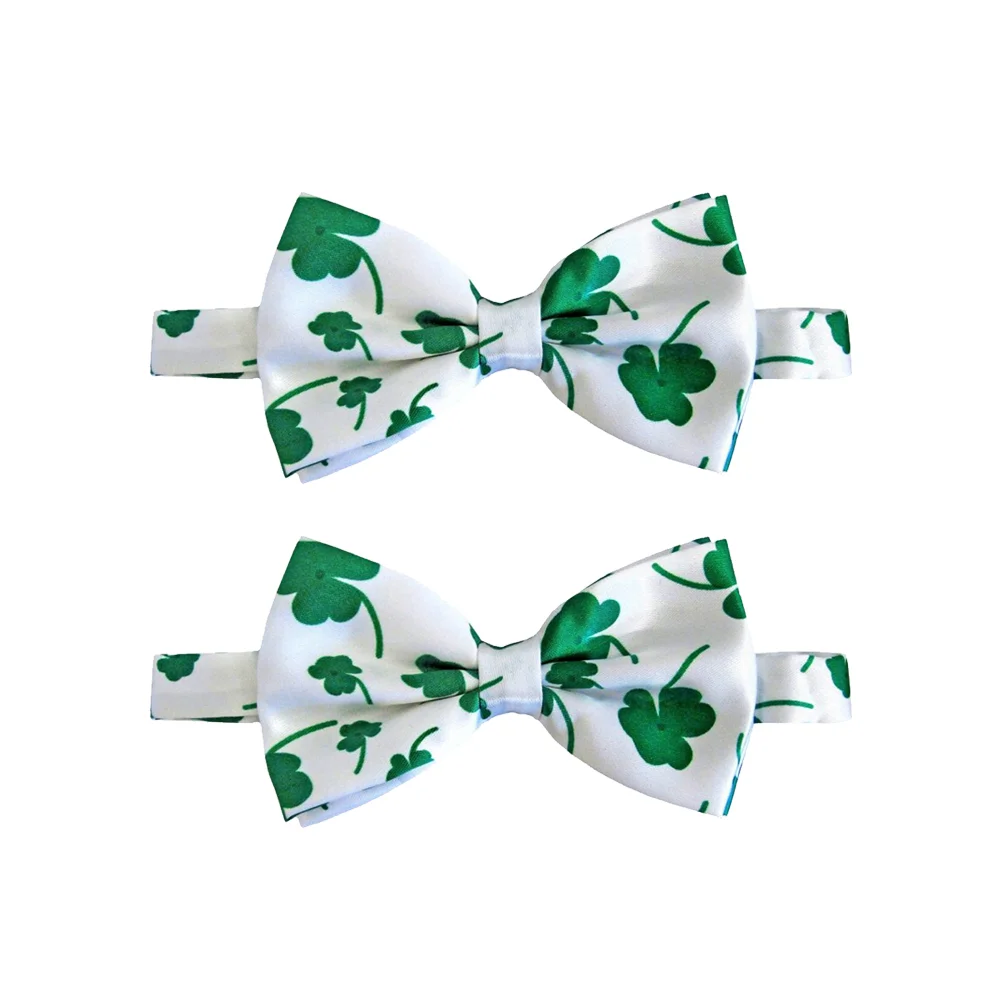 2 Pcs St Patrick Day Tie Patricks Accessories Party Bow Shamrock Bowties Festival Make up