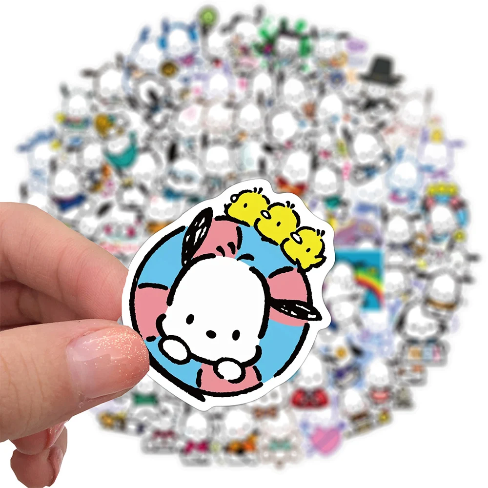 Pochacco-pegatinas de dibujos animados Sanrio, calcomanías impermeables para diario, álbum de recortes, nevera, guitarra, teléfono, juguetes, regalo, 10/30/50/100 piezas