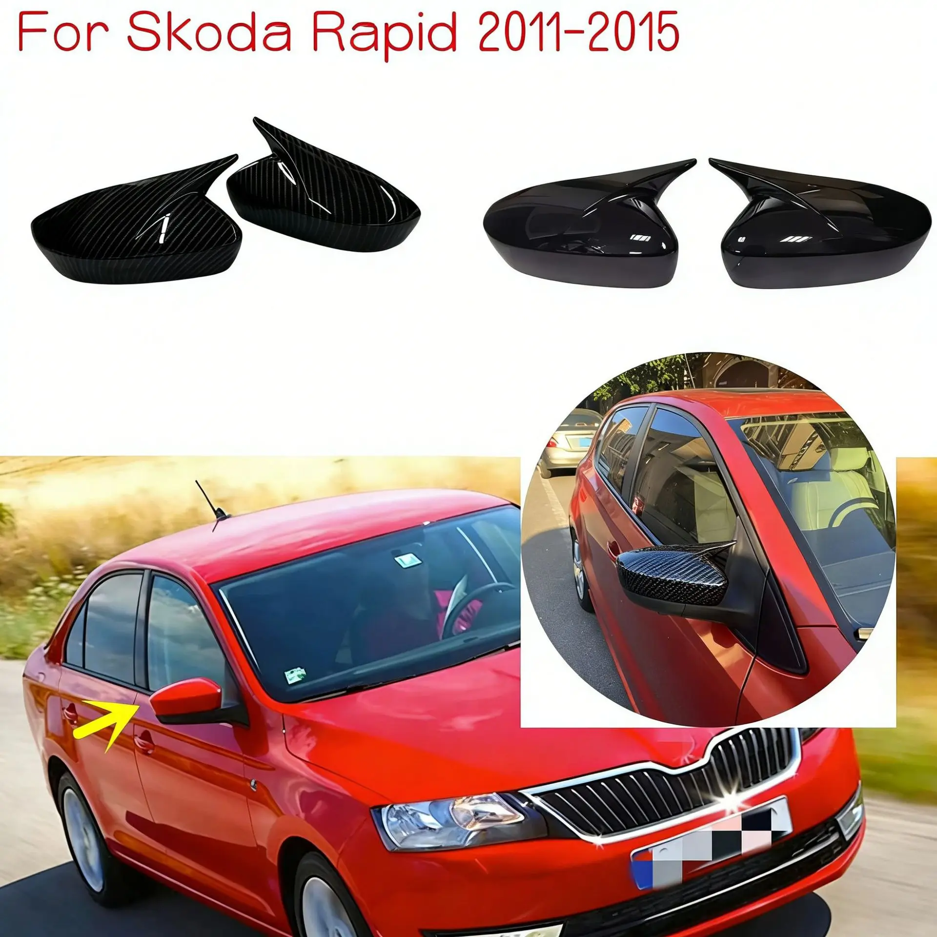 Suitable for Skoda Xinrui horn Skoda Rapid modified horn reversing mirror cover rearview mirror cover 11-15