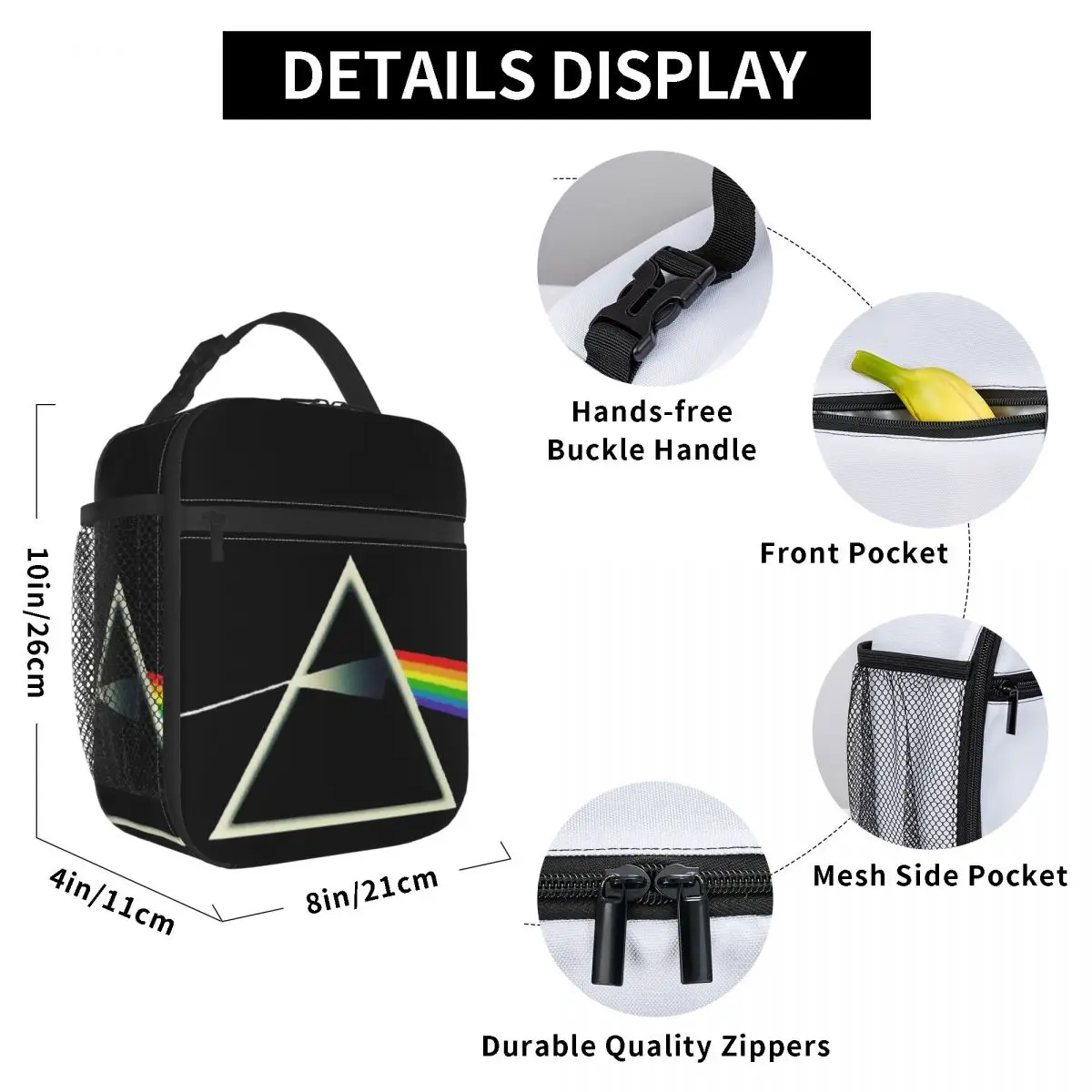 Dark Side Of The Moon Insulated Lunch Bag for Kids School Cooler Thermal Food Box Tote Portable Lunch Boxes Container