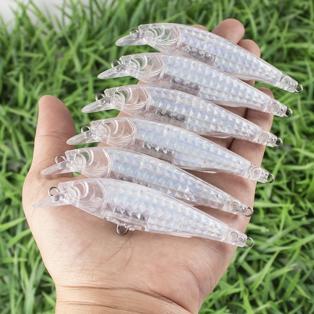 Chan's Huang 50PCS 3.54INCH 7.8G DIY Fishing Lures Floating Minnow Jerkbait Wobbler Unpainted Minnow Bait Blank For Bass Perch