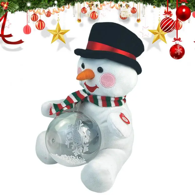 2025 Christmas plush electric toys Christmas snowman can sing and dance Christmas Snowman Figurines Christmas gifts ornaments