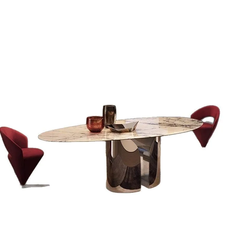 

Xiangxuemei dining table light luxury modern simple high-end restaurant hotel villa high-end furniture dining table wholesale
