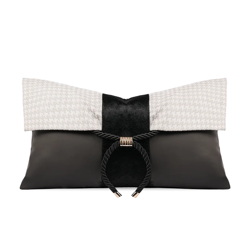 

Cushion Cover Designer Pillowcase Houndstooth Rectangular High Quality Soft Fabric Touch Comfortable Splicing Style All-match