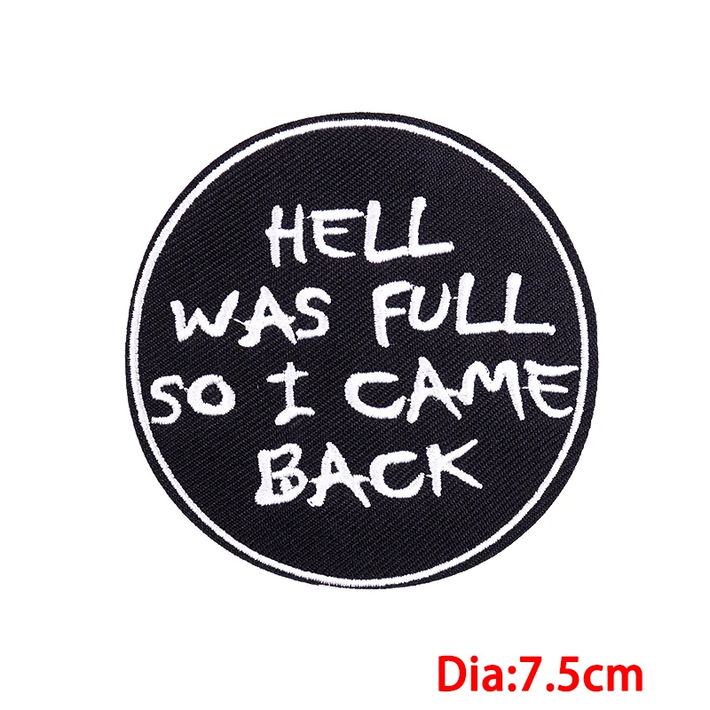 5 Pcs/Set Wholesale Threat Slogan Iron On Patch DIY Scary Mouth Patches For Clothing Embroidery Grave Decoration On Backpack