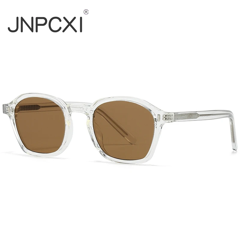 JNPCXI New Vintage Round Men Sunglasses Fashion Gray Purple Shades UV400 Women Punk Rivets Sun Glasses