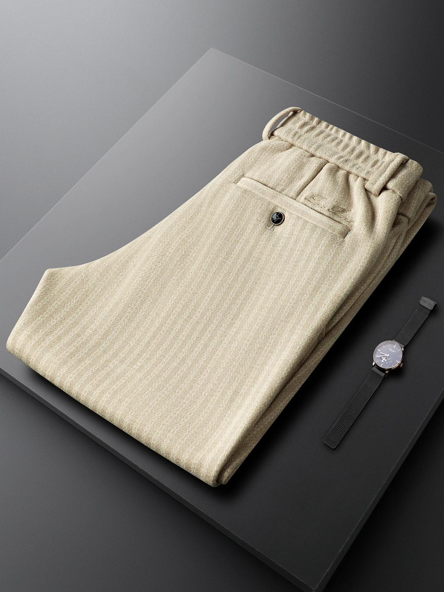 

Busin Casual Woolen Pants Men's Slim Straight Leg Thiened Autumn Winter New Sle Commuter Pants Ja Charles Brand