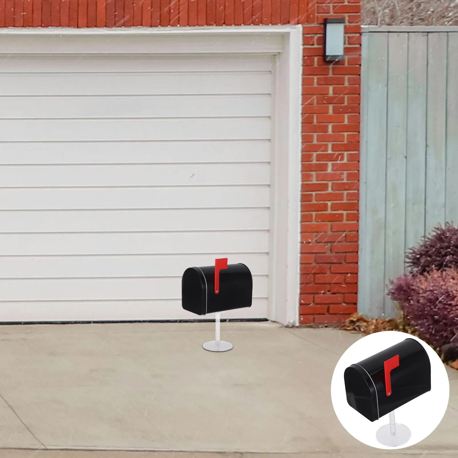 Mini Waterproof Iron Mailbox Black Small Outdoor Mounted Post Box Suggestion Donation Tip Box Lawn Ornament Mailbox