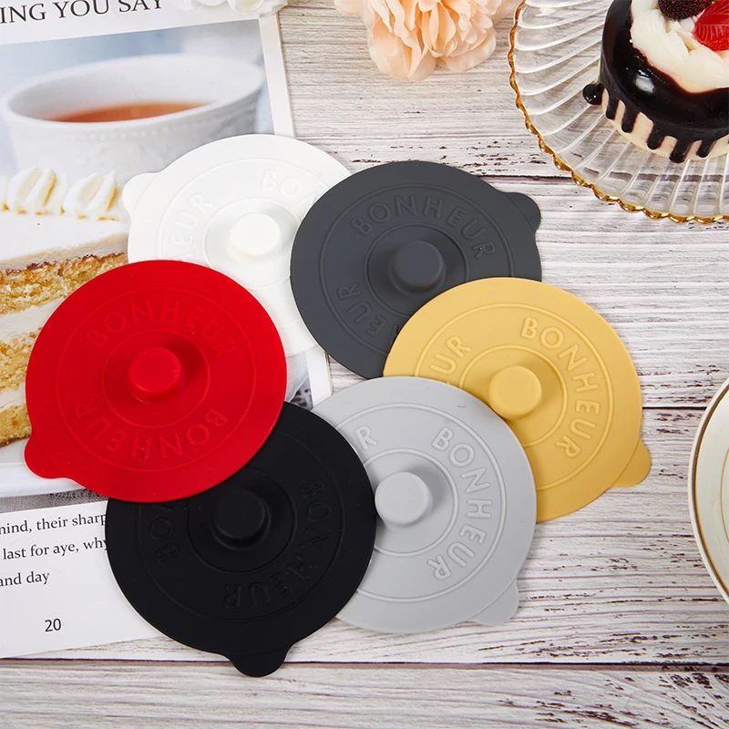 1PC Silicone Mug Glass Cup Cover Sealing Protective Lid Heat Temperature Preserve For Tea/Coffee/Milk Cup With Convex Handle image 3
