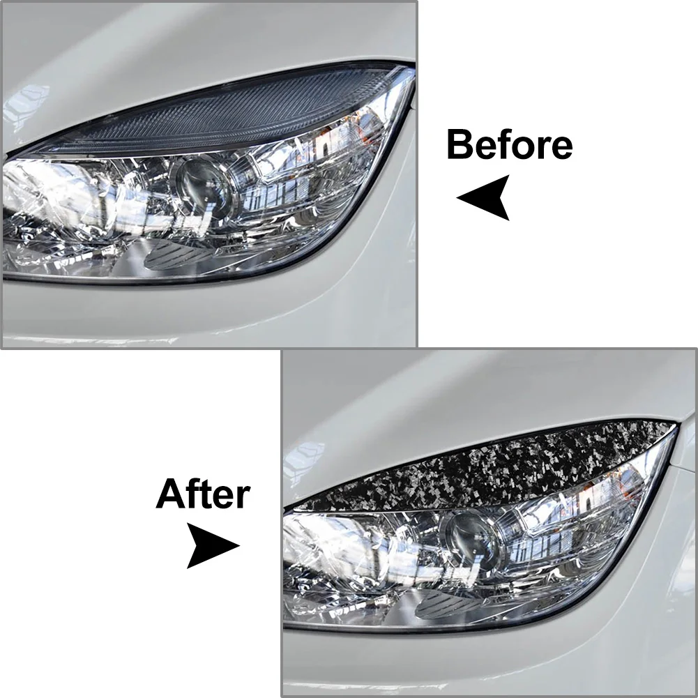 Car Exterior Headlight Eyebrow Eyelid Cover Decorative Accessories For Mercedes Benz C Class W204 2007-2013