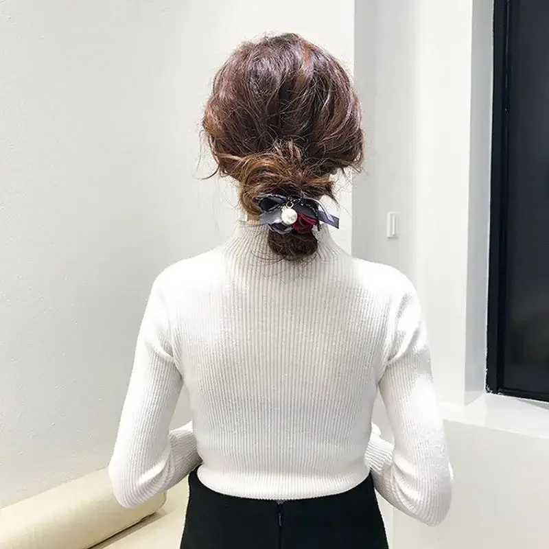 Women Elegant Flower Big Pearls Hair Curls Bun DIY Hair Style Donut Maker Ribbon Lady Fashion Hair Making Tool  Accessories