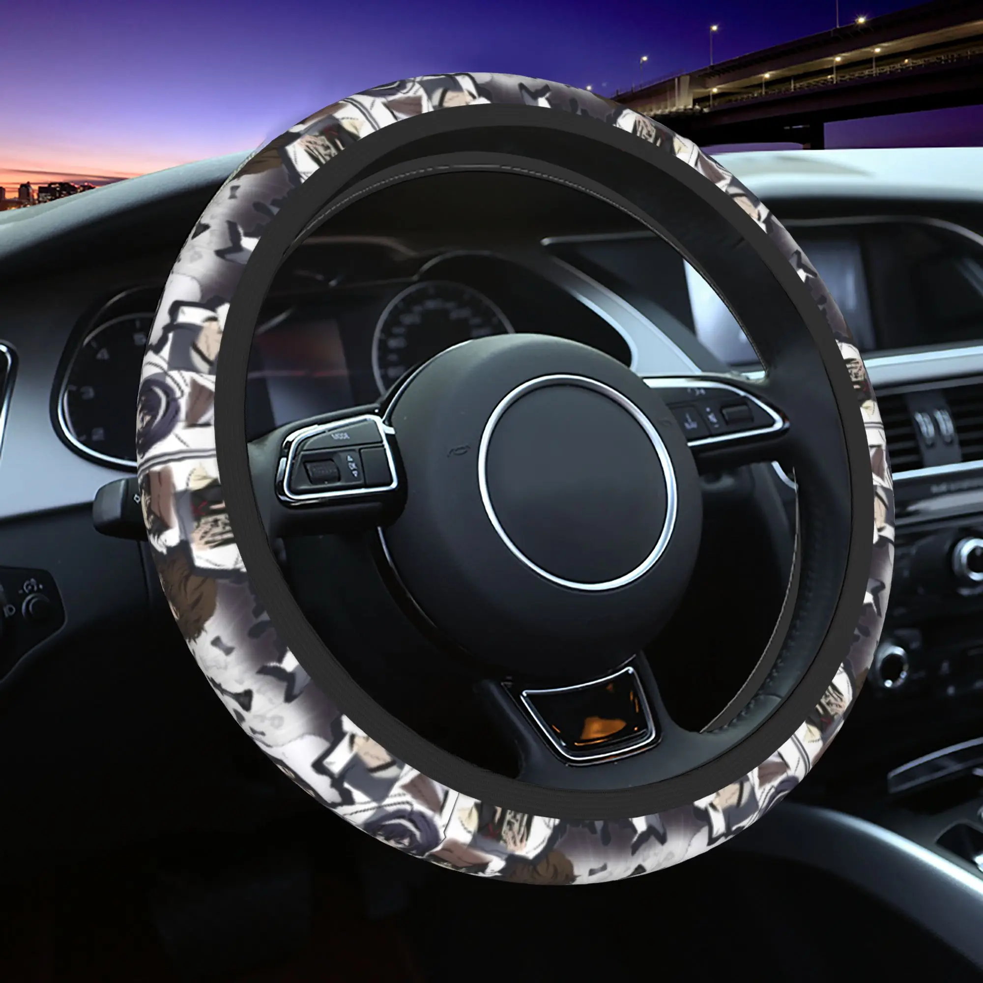

Bungoustraydogse Anime Car Steering Wheel Cover Japanese Dazai Osamu Auto Steering Wheel Protector Car-styling Car Accessories
