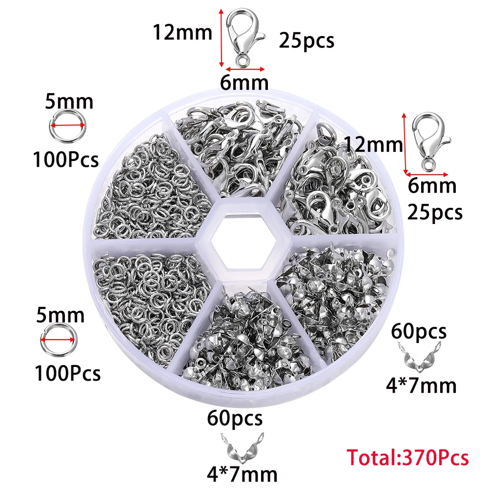 1 Box Sieraden Maken Kits Karabijn Open Ringetjes End Crimps Kralen Box Sets Handgemaakte Armband Ketting Bevindingen Levert