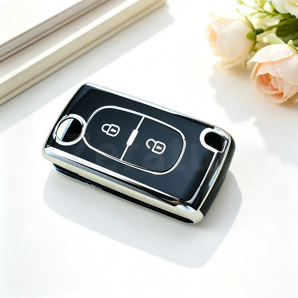 TPU Car Key Fob Case Cover For Peugeot 107 206 207 307 308 406 For Citroen Xsara C2 C3 C4 C5 C6 C8 Shell Fob Protector