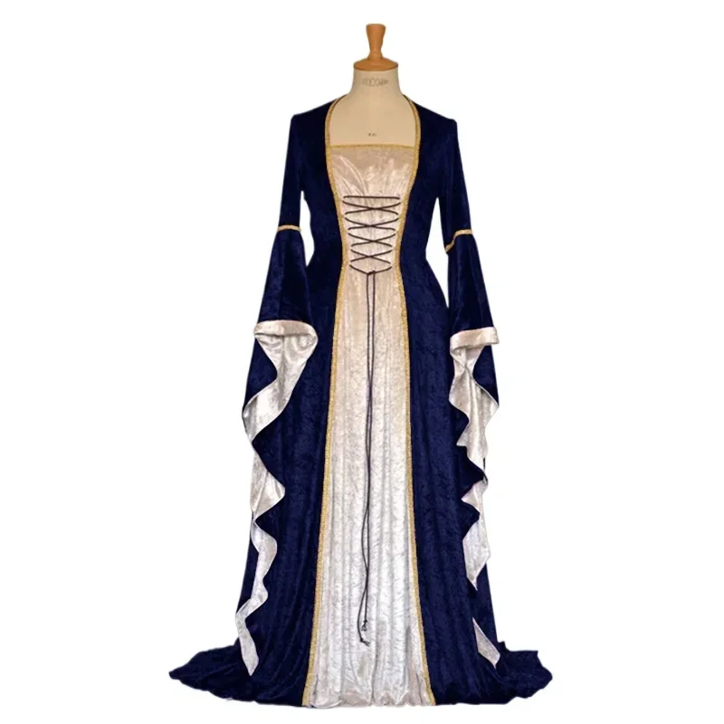 Women's Renaissance Medieval Dress Dress Lace-up Irish Maxi Role Play Vintage Dress