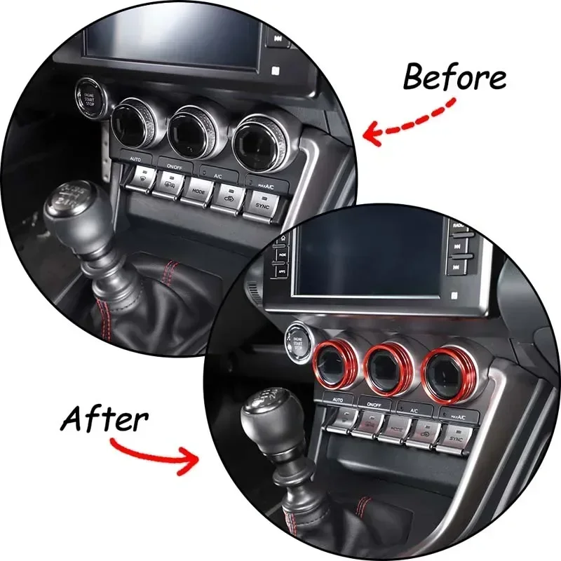 For 22 Toyota 86 Subaru BRZ air conditioning knob ring / air conditioning switch knob decoration aluminum alloy accessories