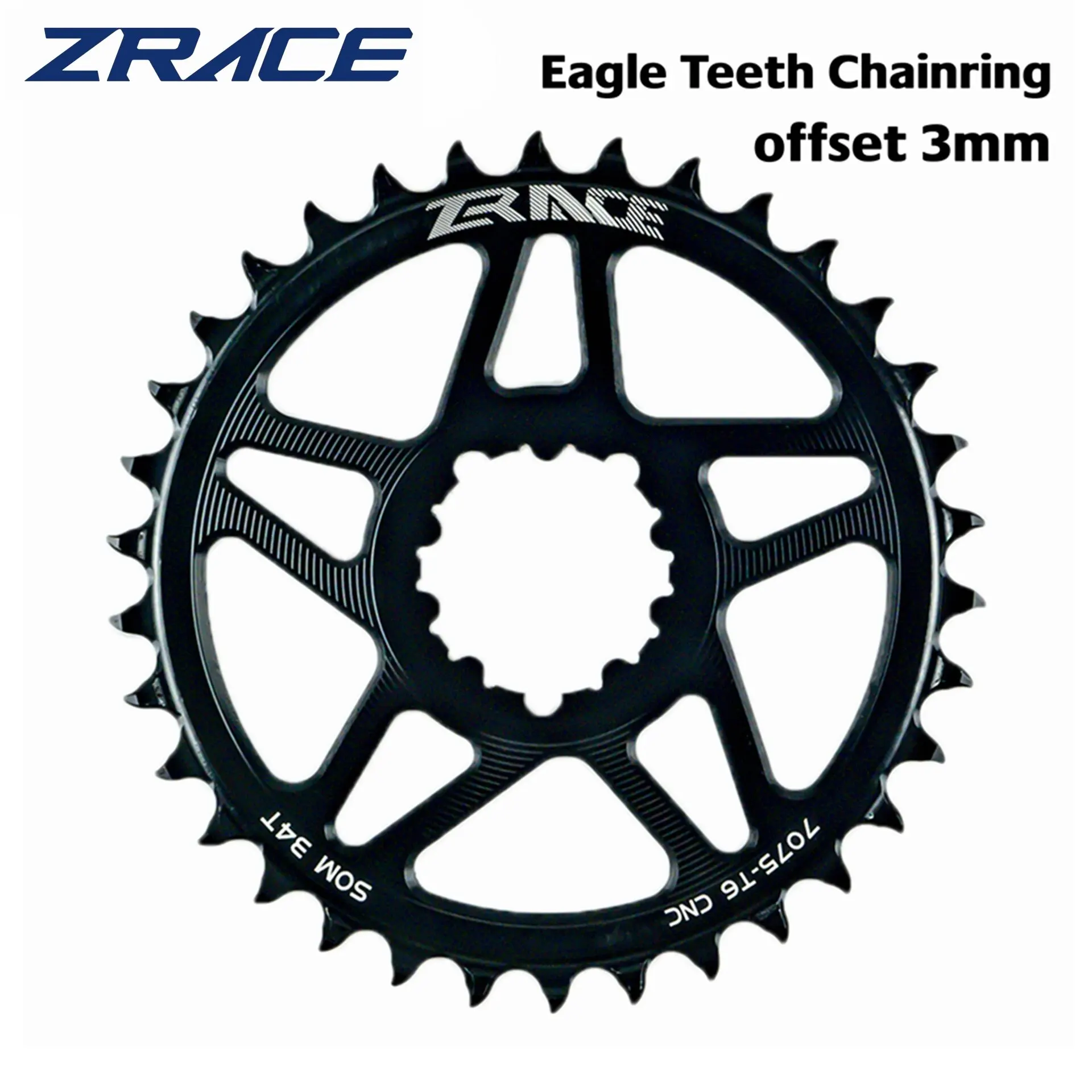 ZRACE 10s 11s 12s Chainrings, Eagle Tooth 7075AL CNC, Offset 3mm, MTB Chainwheels, for GXP Direct Mount Crank, Compatible Eagle