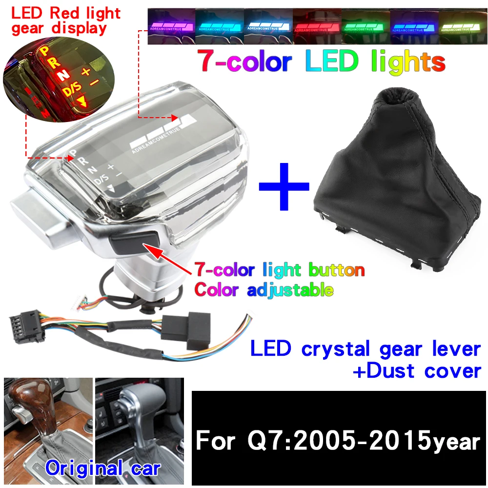 Led versnellingspookknop, schakelhendel, versnellingspook, versnellingshendel, auto-accessoires voor Audi A4 B8 A6 C6 C7 A7 S7 S6 Q7 Q5 8R A5 S5