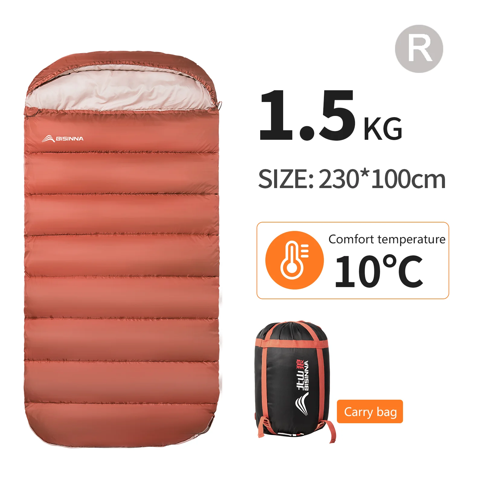 BISINNA Großer Camping-Schlafsack, leicht, für 3 Jahreszeiten, lockerer, breiter Sack, lange Größe für Erwachsene, zum Ausruhen, Wandern, Angeln