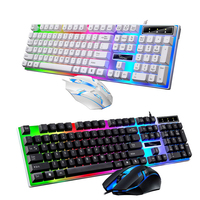 Gamer Keyboard And Mouse Combo Set RGB LED 104-Key Wired Gaming Keyboard Mouse Set for Notebook Laptop Desktop PC Tablet
