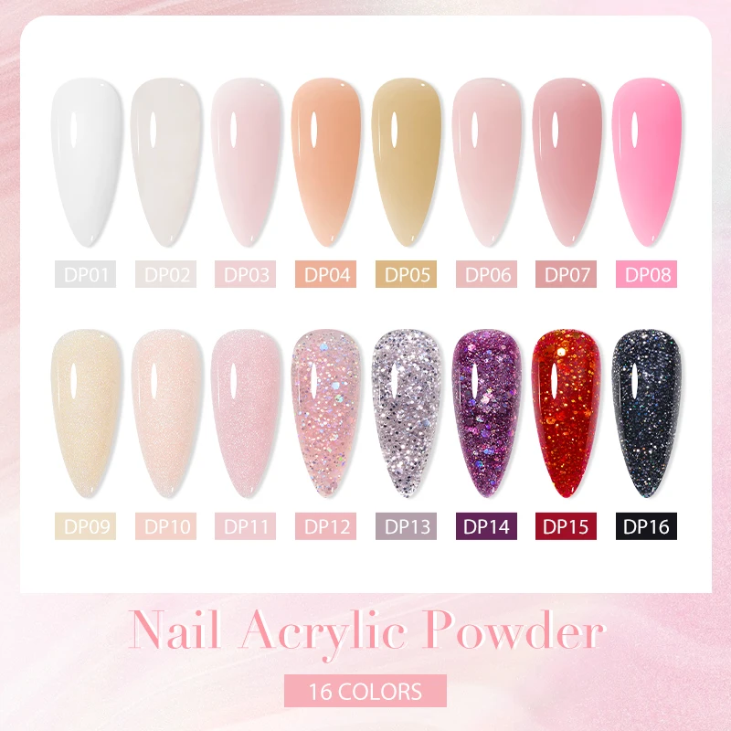 4/8Pcs Nude Roze Glitter Acryl Poeder Nagel Set Professioneel Polymeer Voor Franse Stijl Extension Carving Nail Decoratie