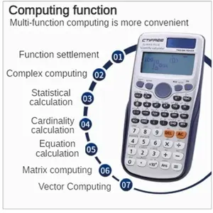 Scientific calculator for high school, university students, office coin battery, 417 functions, original, 991es-plus 10 Main Sales Calculator - №5