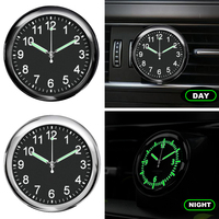 Mini Fashion Luminous Car Clock Automobiles Internal Stick-On Digital Watch Mechanics Quartz Clocks Auto Ornament Accessories