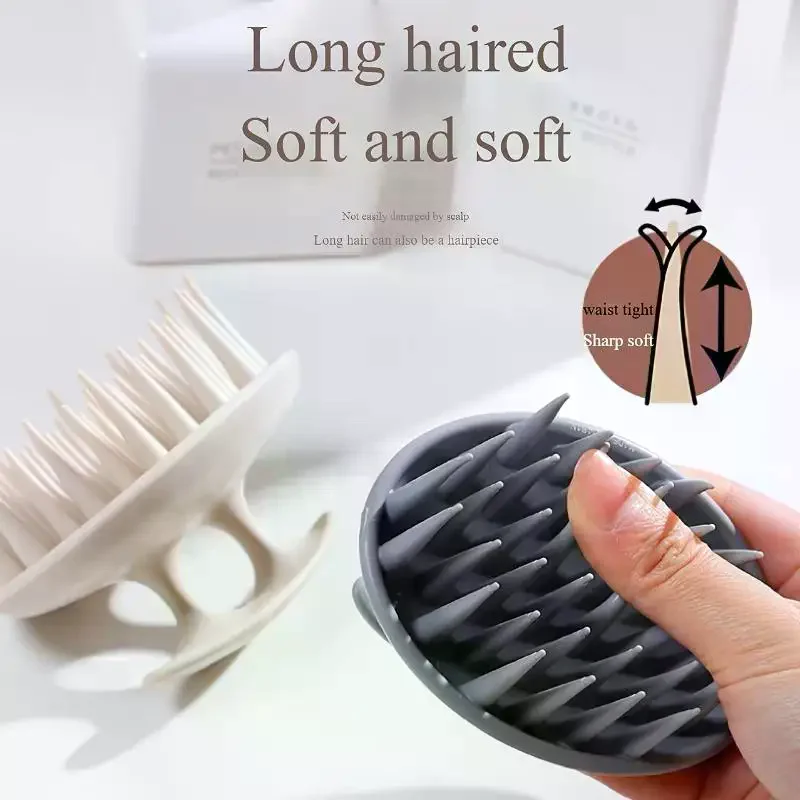Silicone Scalp Hair Massage Brush Shampoo Massage Comb Bath Wash Hair Care Root Scalp Massager Shower Brush Salon Hair Tool